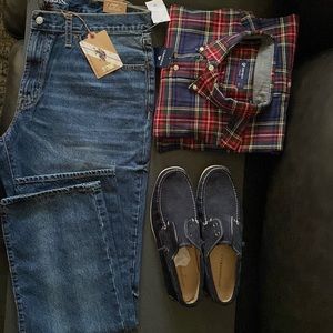 Cremieux Classics, Men’s 100% Cotton Plaid Long-Sleeve Shirt, Button Front, XL